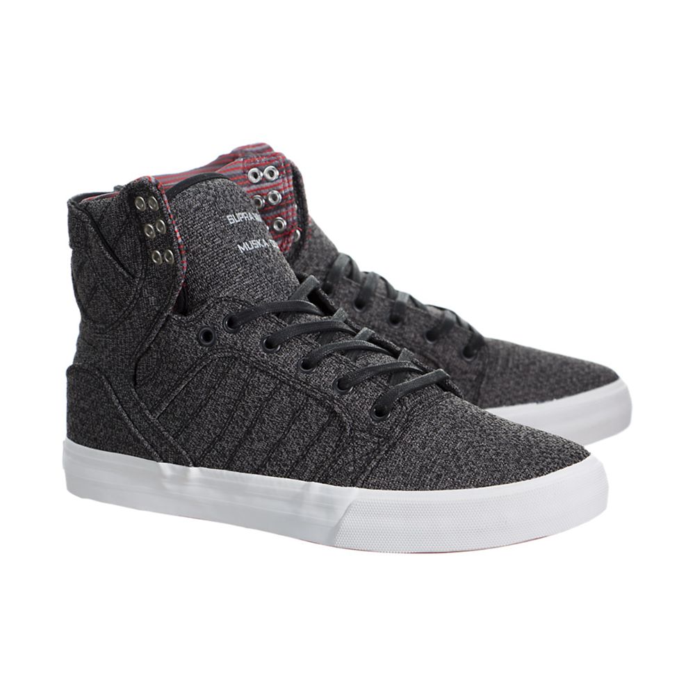 Baskets Montantes Supra SkyTop Grise Microchip Heather/White Homme | MMX-50233510